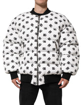 Dolce & Gabbana White DG Monogram Full Zip Quilted Jacket